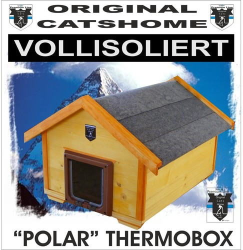 Luxus Katzenhaus POLAR vollisolierte Thermobox aus Massivholz