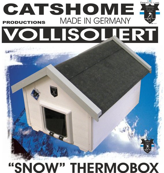 Luxus Katzenhaus SNOW vollisolierte Thermobox mit Katzenklappe