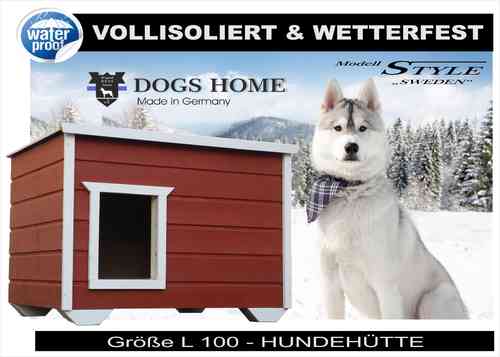 DOGSHOME Hundehütte Style Sweden 100 L Outdoor wetterfest