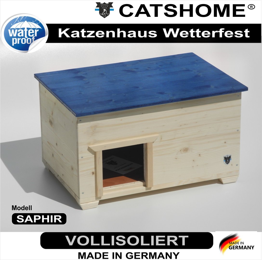 Katzenhaus Design voll isoliert saphir wetterfest