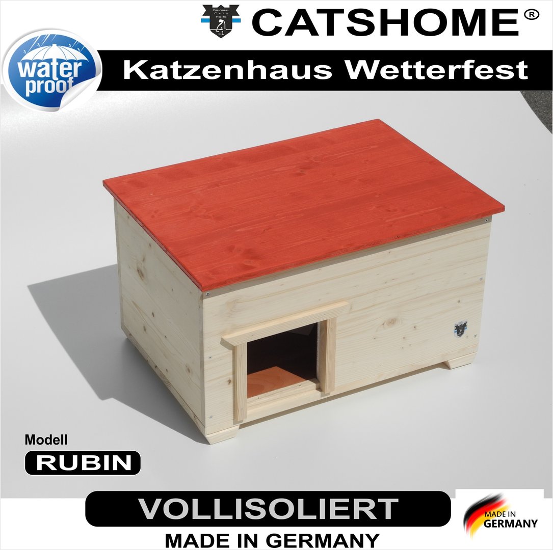 Katzenhaus Design voll isoliert rubin outdoor