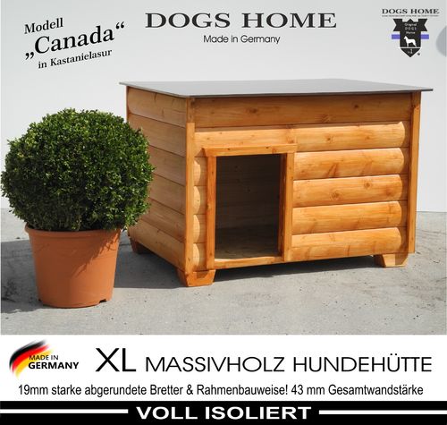 DOGSHOME Hundehütte Canada Kastanie 100 L Outdoor wetterfest isoliert