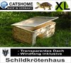 Schildkrötenhaus XL FLAME CLEAR 86 x 46 x 32 cm mit Kunst-Glasdach