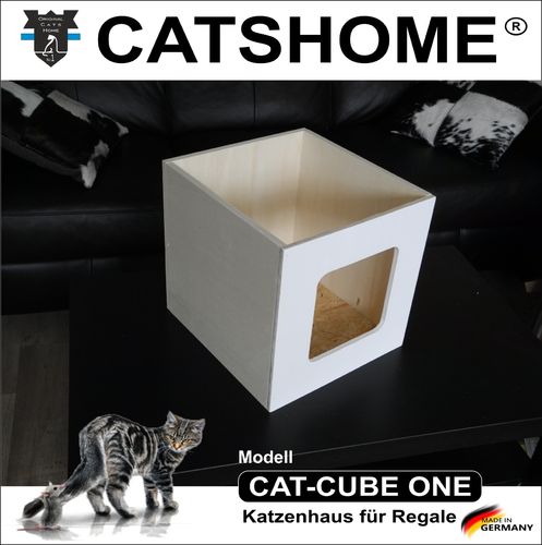 Katzenhaus Katzenmöbel Katzenwürfel Katzenbett CAT CUBE ONE Natur für innen
