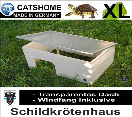 Schildkrötenhaus XL CLEAR 86 x 46 x 32 cm mit Kunst-Glasdach