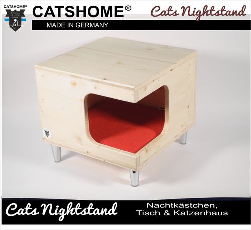 Katzenhaus Katzenmöbel Katzenhöhle Katzenbett Nachtkästchen CAT NIGHTSTAND Natur