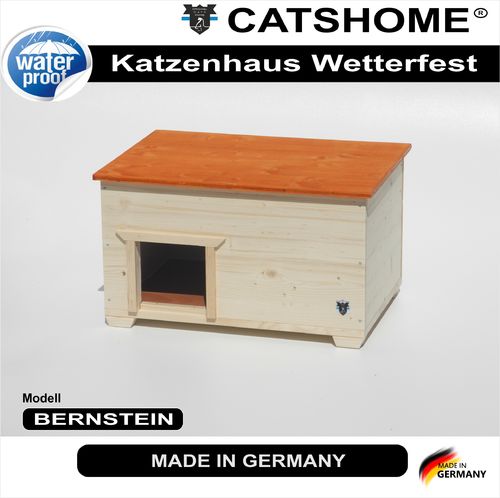 wetterfestes Katzenhaus Design bernstein outdoor