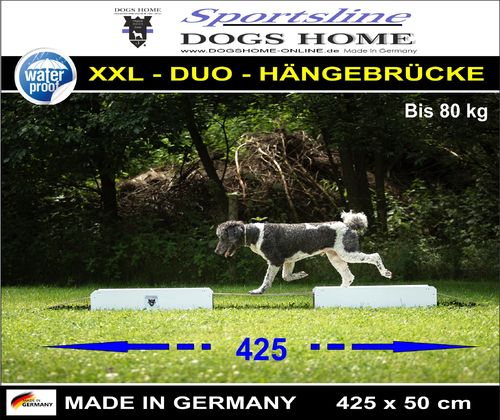 Hundehängebrücke Agility DUO XXL 425 x 50 cm Hundetraining