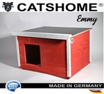 Katzenhaus Emmy One rubinrot wetterfest isoliert